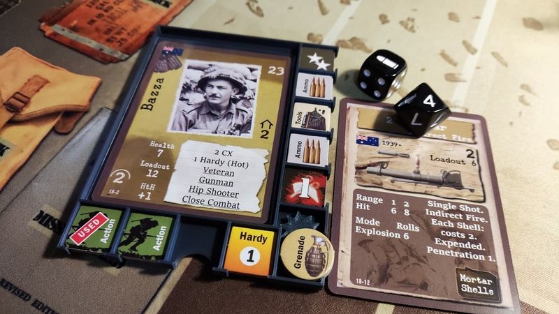 A 3d printed 'Sled' showing a warfighter character and tokens.