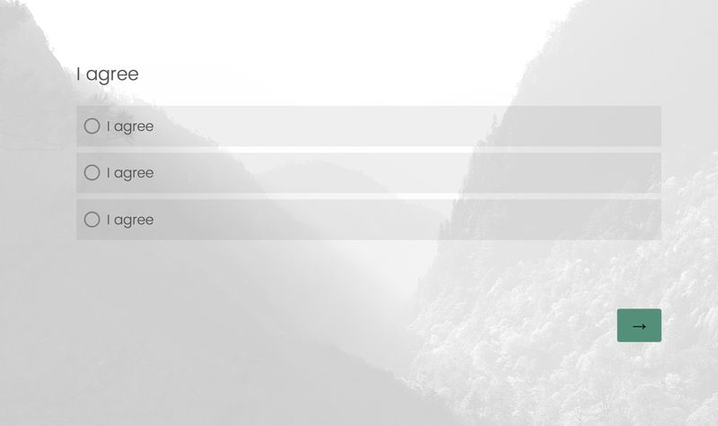 A screenshot of a survey, showing the question 'I agree' and three possible responses, all of which are 'I agree'