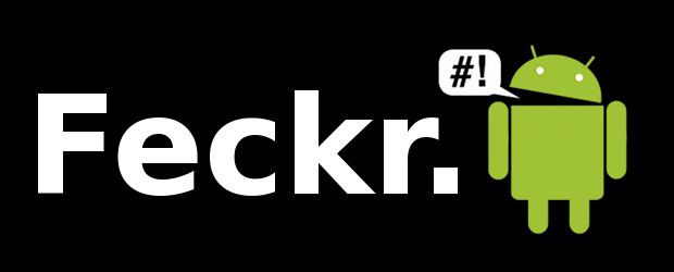 Feckr logo, with the android robot swearing